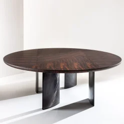 Poe Ziricote Wood Dining Table with Sculptural Legs