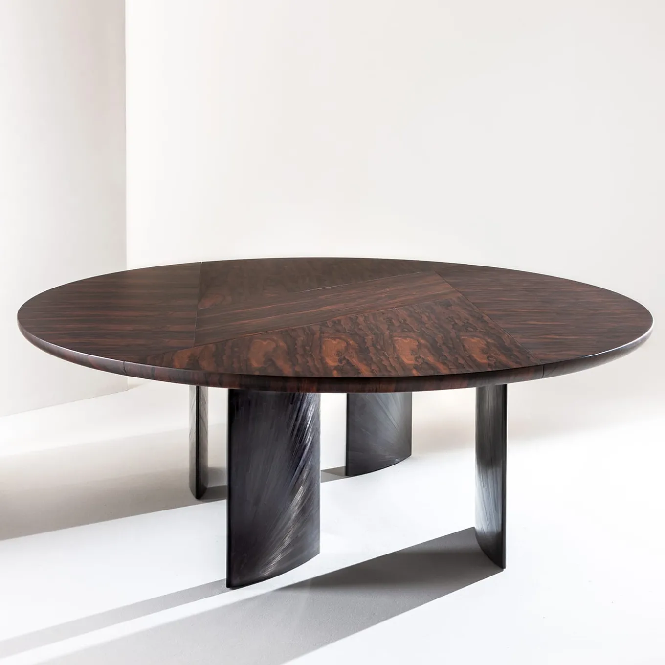 Poe Ziricote Wood Dining Table with Sculptural Legs