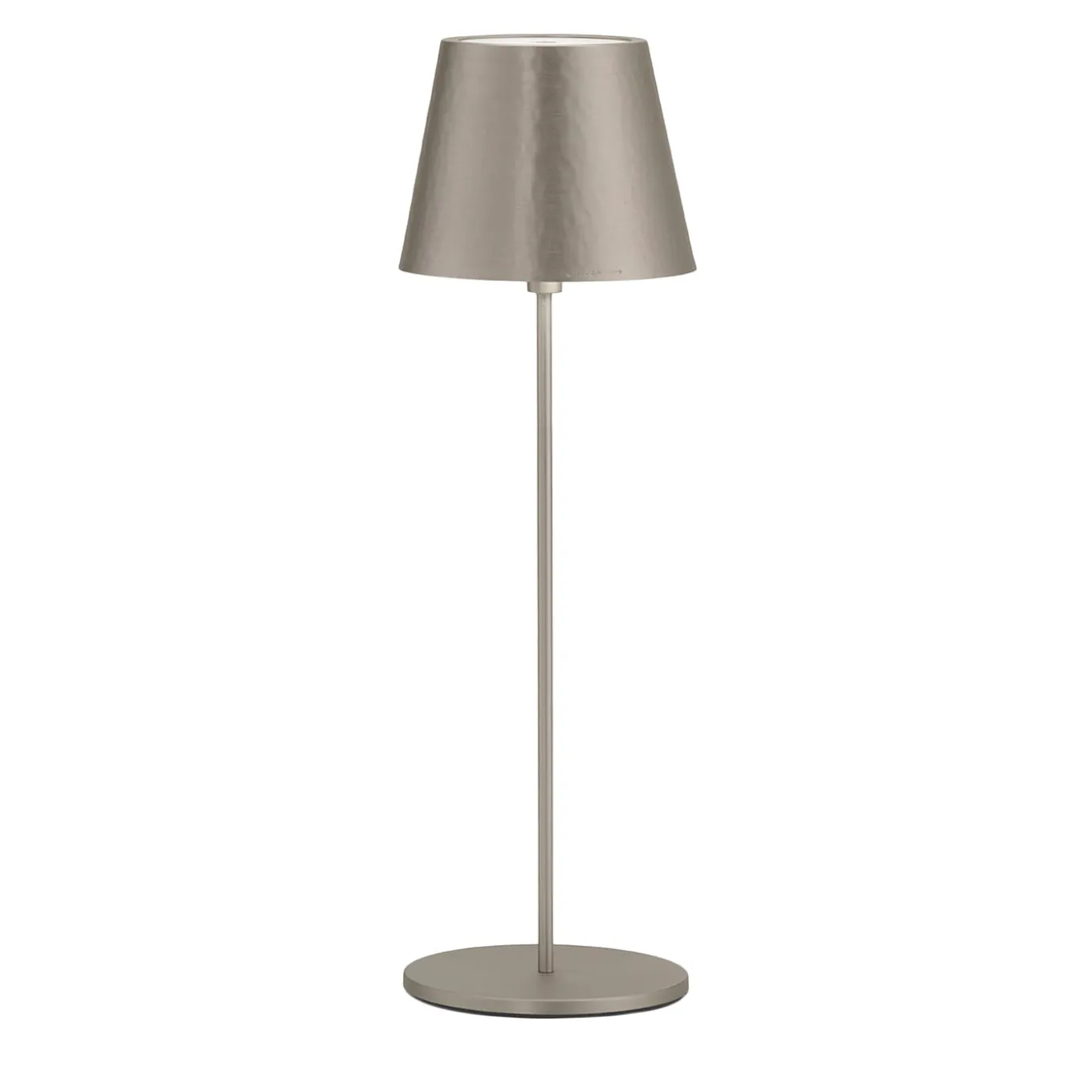 Polaris Antiqued-Silver & Brass Wireless Table Lamp by I. Harari