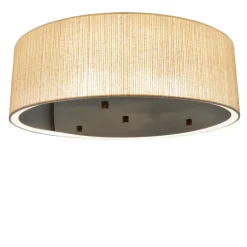 Polaris Beige Fabric Lampshade With Brass Details Ceiling Lamp