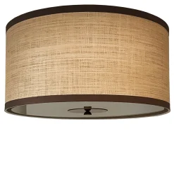 Polaris Beige Rafia Lampshade With Brass Details Ceiling Lamp