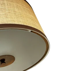 Polaris Beige Rafia Lampshade With Brass Details Ceiling Lamp