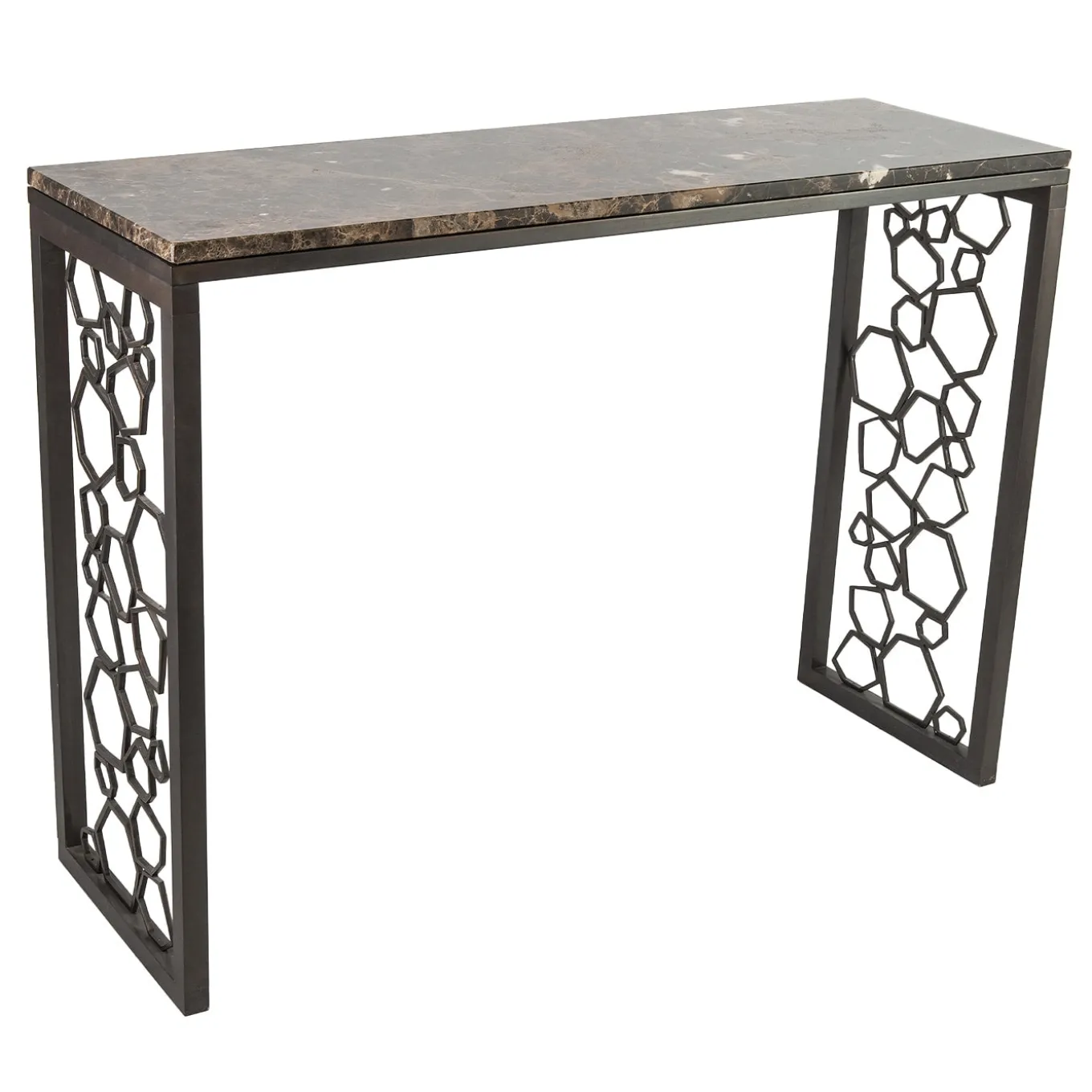 Poligoni Console With Polished Saint Laurent Marble Top