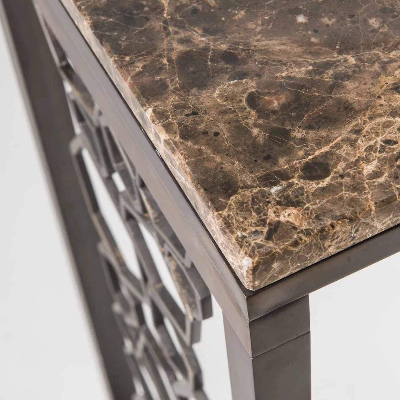 Poligoni Console With Polished Saint Laurent Marble Top
