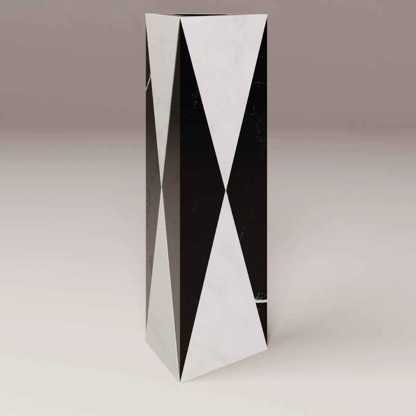 Polimelus Nero Marquina & Bianco Carrara Vase