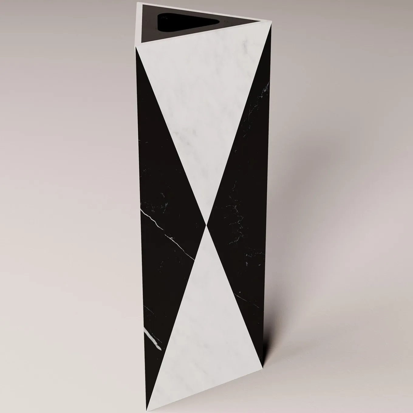 Polimelus Nero Marquina & Bianco Carrara Vase