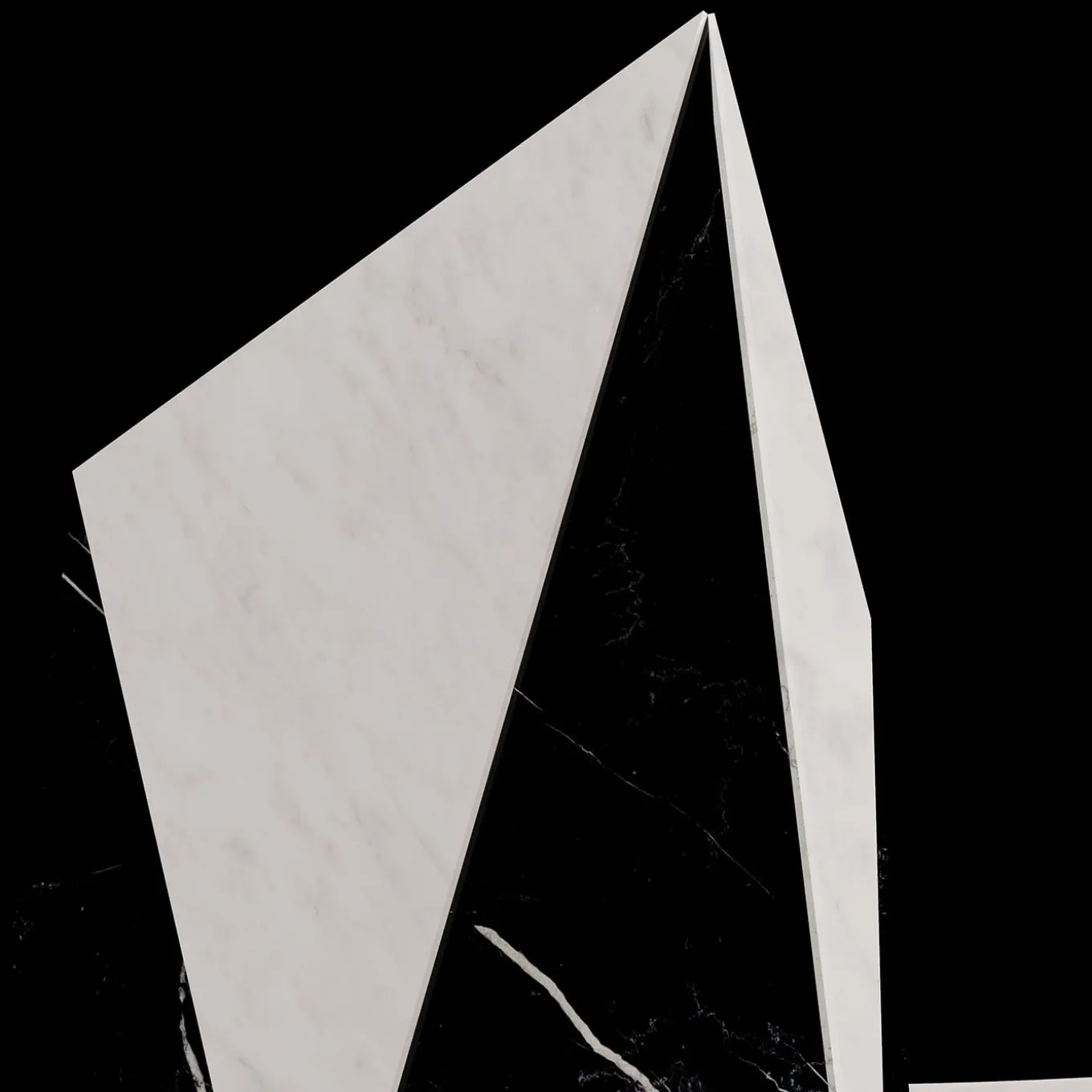 Polimelus Nero Marquina & Bianco Carrara Vase