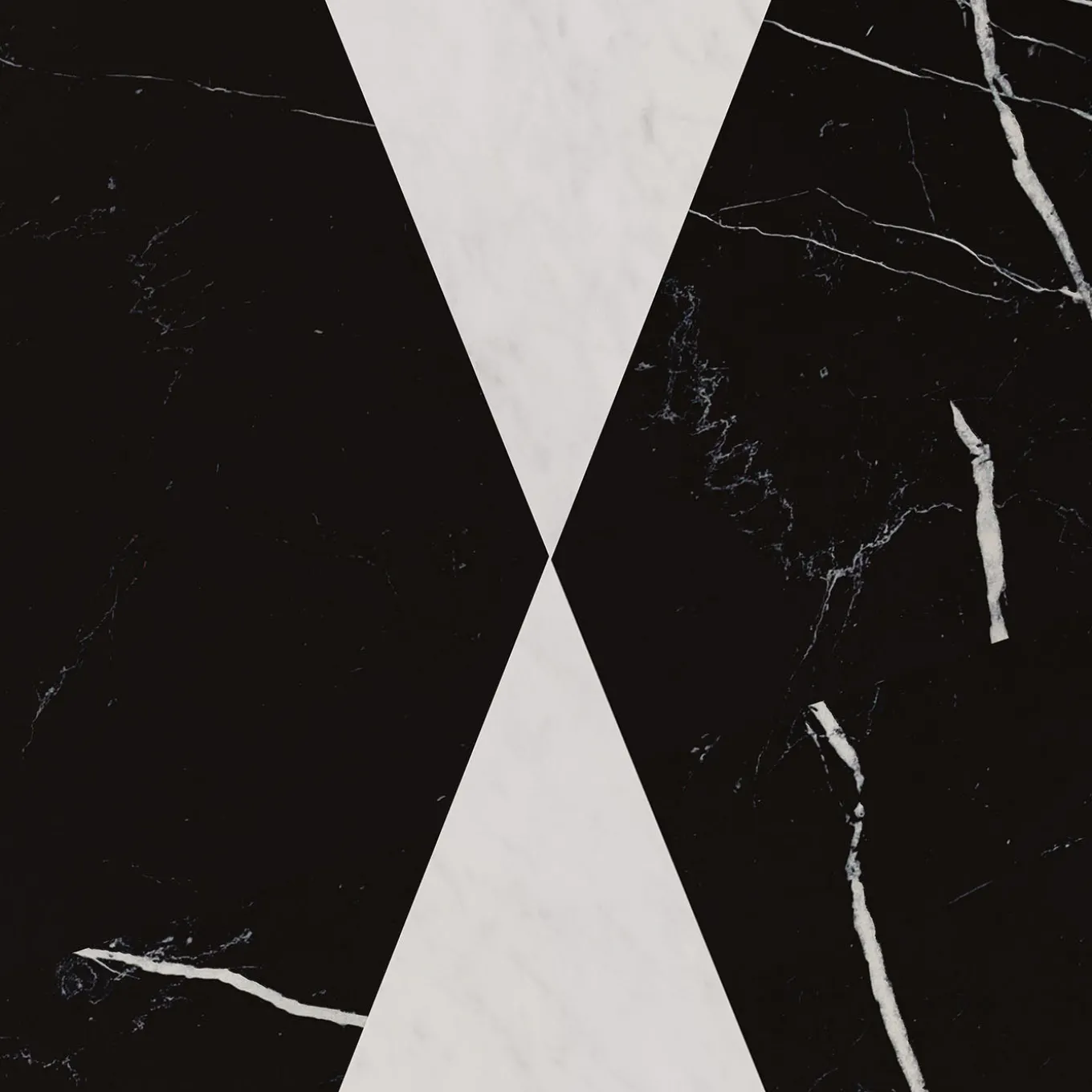 Polimelus Nero Marquina & Bianco Carrara Vase