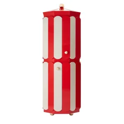 Pollock White and Red Bar Cabinet