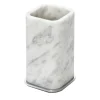 Polo Toothbrush Holder in White Arabescato Marble