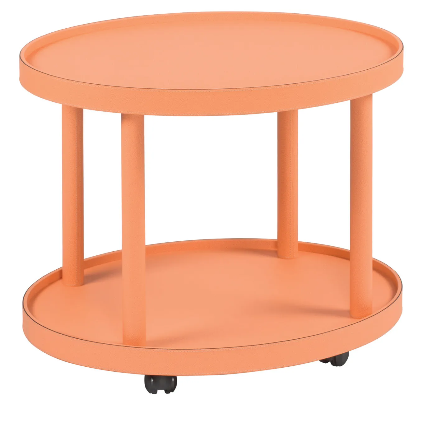 Polo Trolley 2-Tier Salmon Oval Table