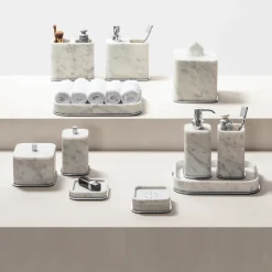 Polo Valet Tray in Arabescato White Marble