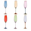 Polychrome Set of 6 Champagne Flutes