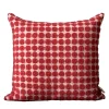 Polystic Square Dotted Red & White Boucle Wool Cushion