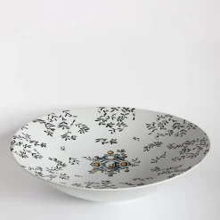 Pompei large porcelain Bowl with branches and jewel