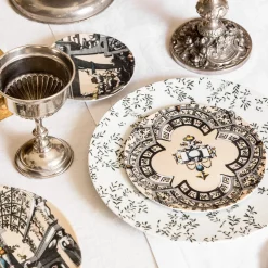 Pompei Porcelain Charger Plate with branches and jewel #4