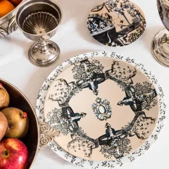 Pompei Porcelain Charger Plate with branches and jewel #4