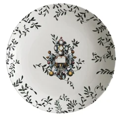 Pompei Porcelain Soup Plate with branches and jewel #2