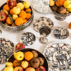 Pompei Porcelain Soup Plate with branches and jewel #5