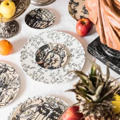 Pompei Porcelain Soup Plate with branches and jewel #1