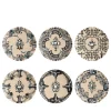 Pompei Set of 6 porcelain Dessert Plates with geometric design