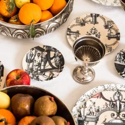 Pompei Set of 2 porcelain Dessert Plates with geometric design #2