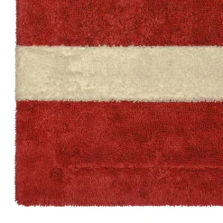 Pompidou Geometric Style Beige & Coral Bath Towel