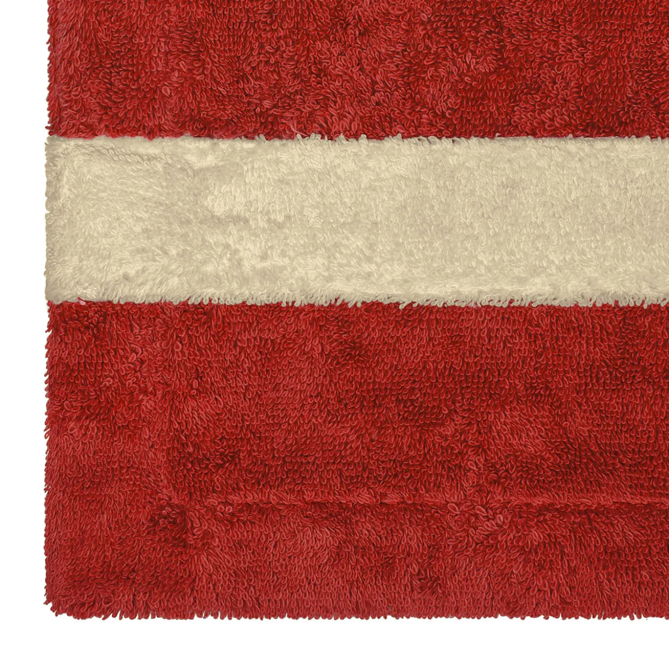 Pompidou Geometric Style Beige & Coral Bath Towel