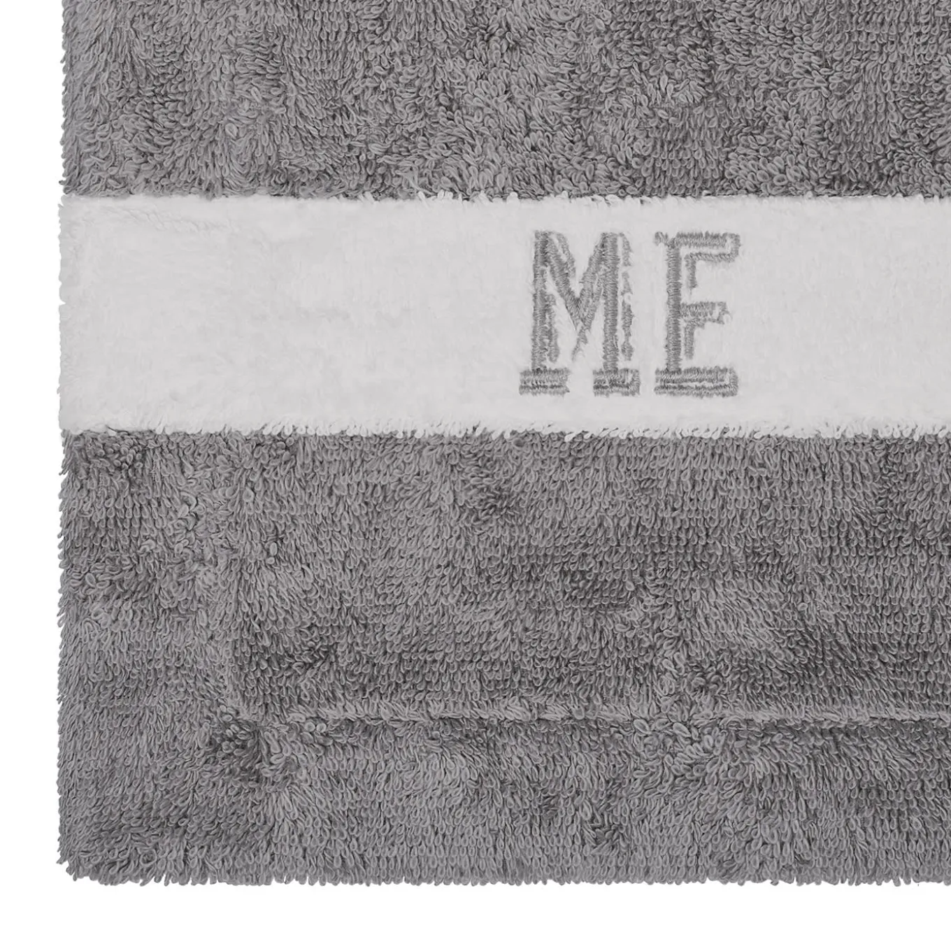 Pompidou Geometric Style White & Grey Bath Towel