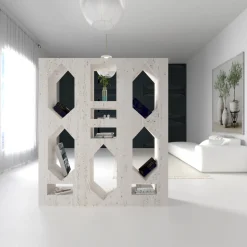 Ponti Bookcase in White Marble By Sissy Daniele