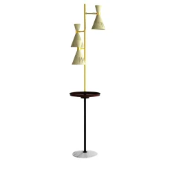 Pop Ivory and Polished Brass Floor Lamp