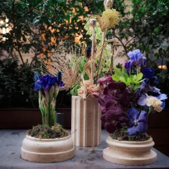 POR TAN TE Satin Travertino marble Column Vase