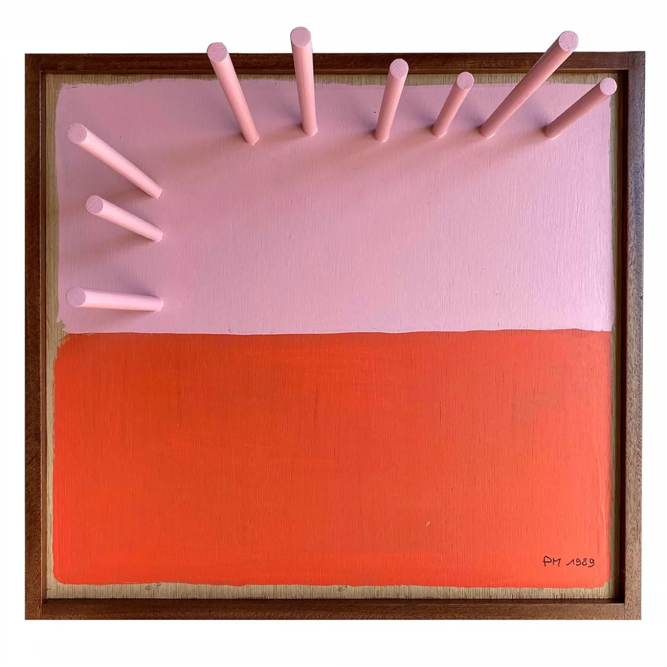 Porta Borse A Pink & Coral Wooden Handbag Rack by Pietro Meccani