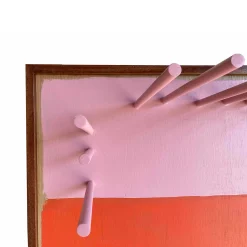 Porta Borse A Pink & Coral Wooden Handbag Rack by Pietro Meccani