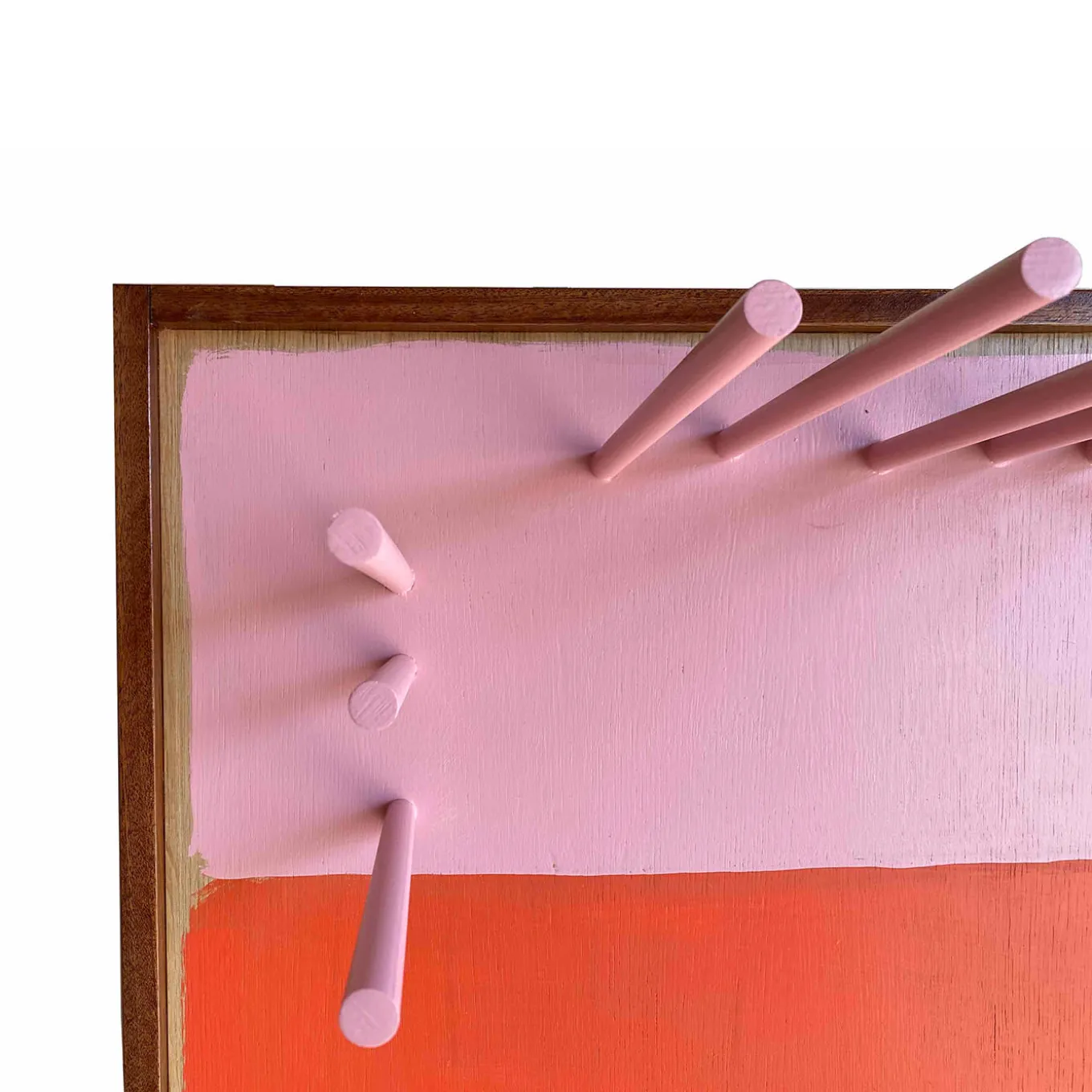 Porta Borse A Pink & Coral Wooden Handbag Rack by Pietro Meccani