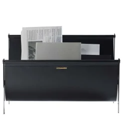 Portariviste Black Leather Magazine Holder