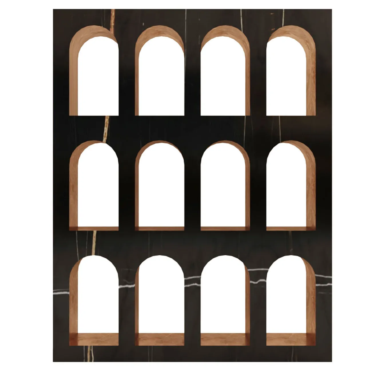 Portici Bookcase in Sahara Noir Marble by Sissy Daniele