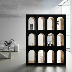 Portici Bookcase in Sahara Noir Marble by Sissy Daniele