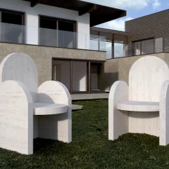 Portici Travertino Marble Chair