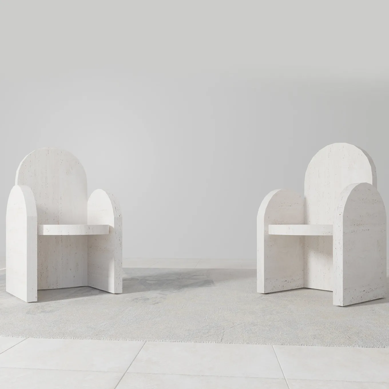 Portici Travertino Marble Chair