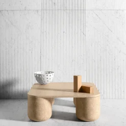 Porto Square Beige Marble Coffee Table
