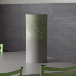 Portofino Cylindrical Speckled Gray Ceramic Vase