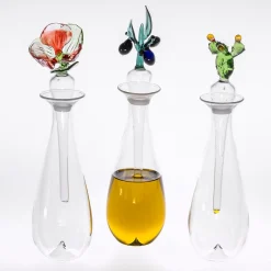 Portofino Handcrafted Cactus Glass Oil Bottle