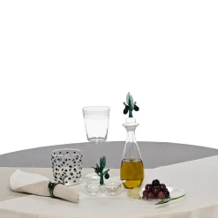 Portofino Handcrafted Olive Glass Salt&Pepper Set