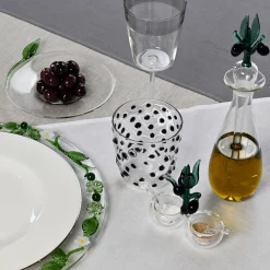 Portofino Handcrafted Olive Glass Salt&Pepper Set