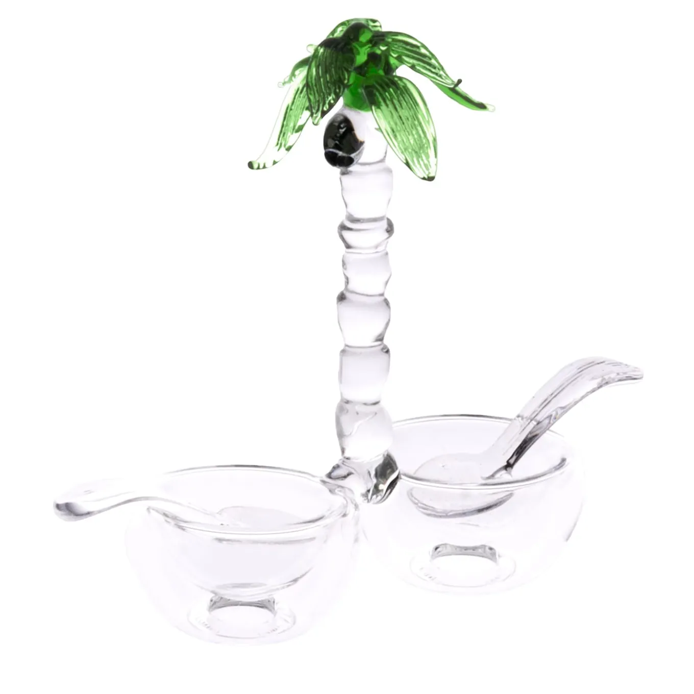 Portofino Handcrafted Palm Glass Salt&Pepper Set