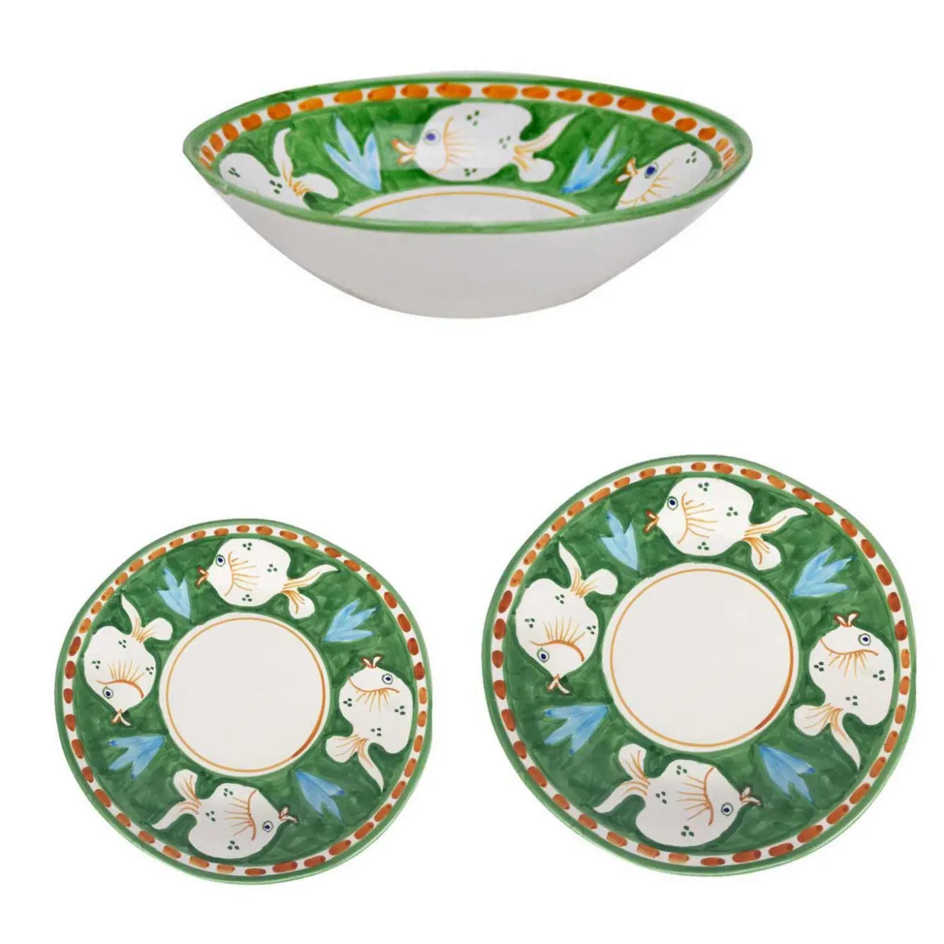 Poseidon 18-Piece Green Plate Setting