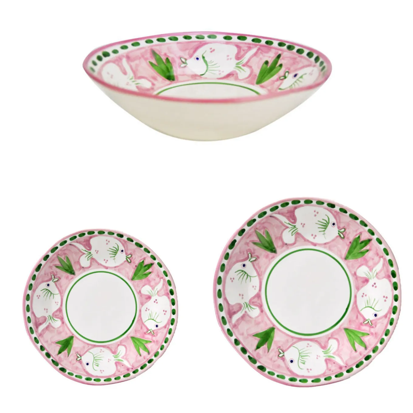 Poseidon 18-Piece Pink Plate Setting