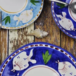 Poseidon Set of 6 Round Blue Charger Plates 38cm