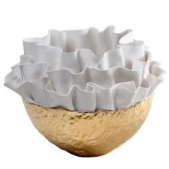 Posidonia Gold Porcelain Centerpiece Bowl